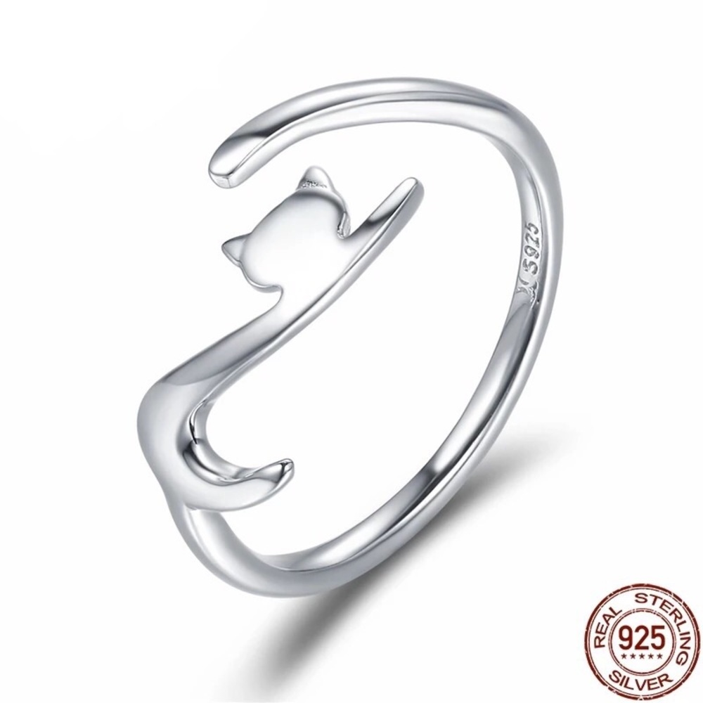 Sterling Silver Adjustable Cat Ring